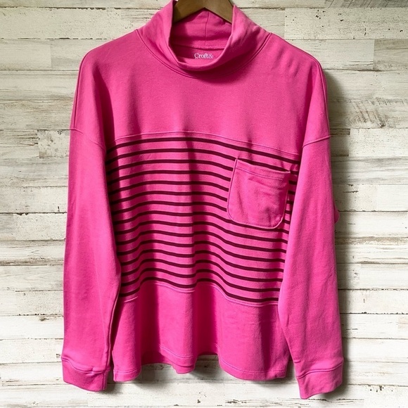 NWOT Croft & Barrow Fleece Pullover Sweatshirt Pink XL - Picture 1 of 3